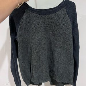 Madewell Sweater - size M, gray & black, crossed back